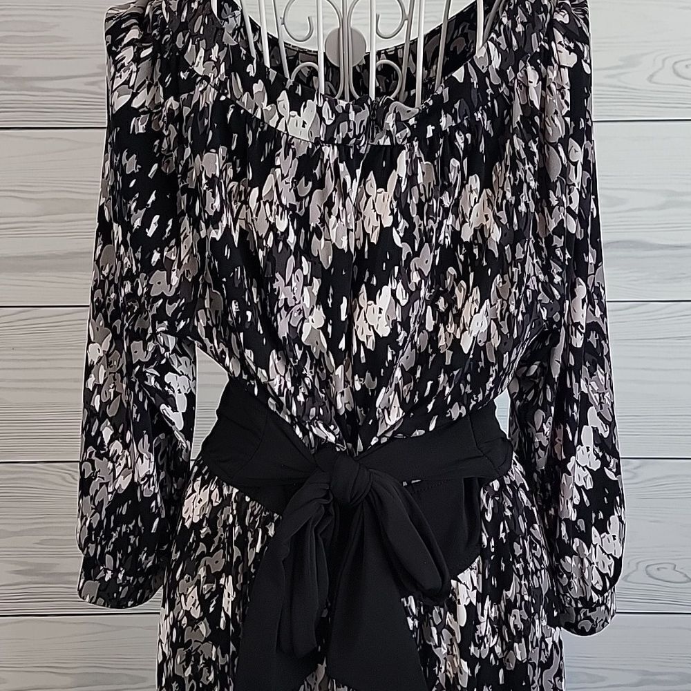 Alfani business casual midi dress - grey & black Women's Size L - Picture 6 of 12